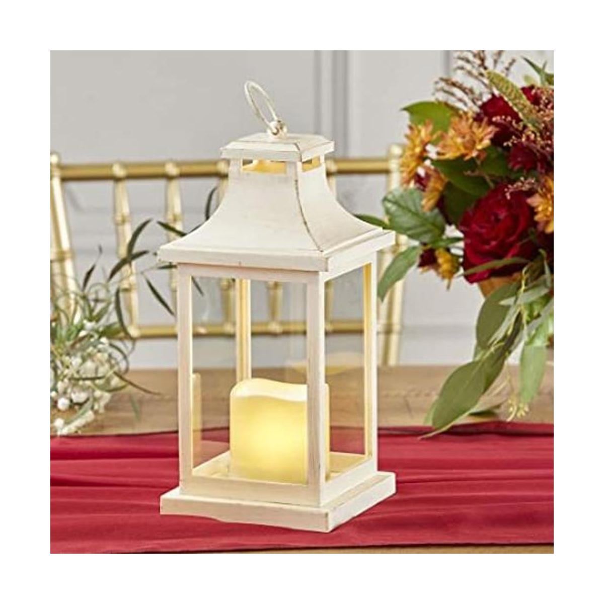 Kate Aspen Farol decorativo vintage LED marfil