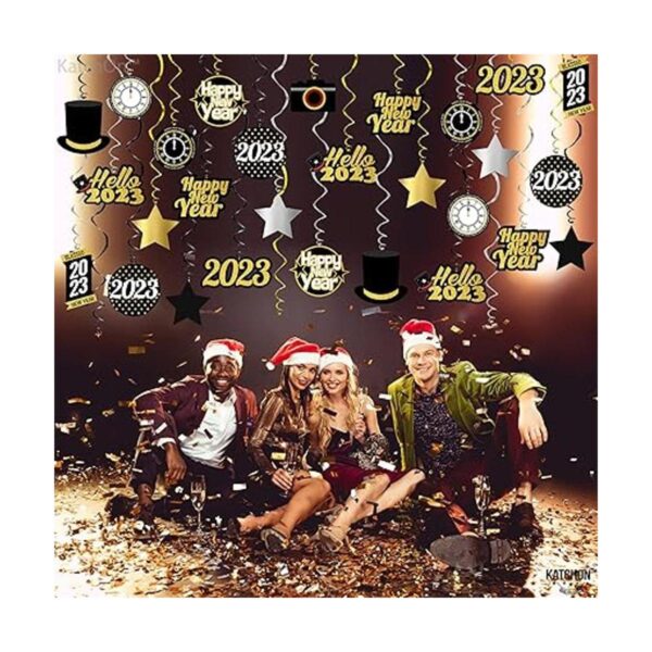 Happy New Years Swirl Decoraciones 2022 Paquete de 40_2