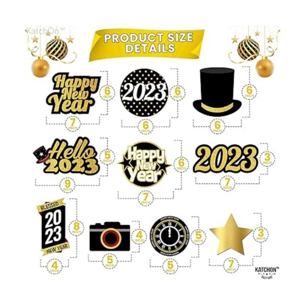Happy New Years Swirl Decoraciones 2022 Paquete de 40_4