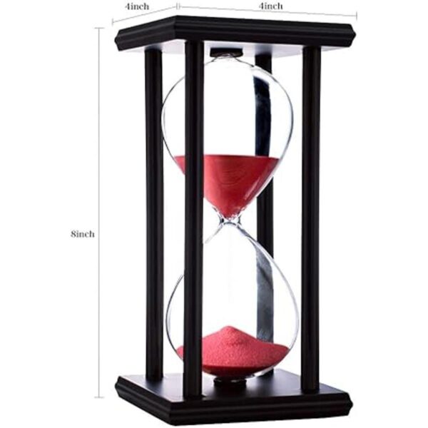 Temporizador de reloj de arena con arena roja_5
