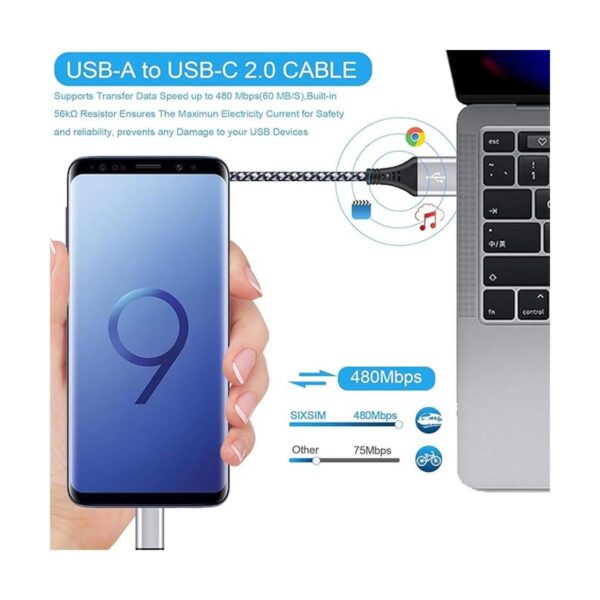 Cable de carga Samsung tipo C paquete de 3 cables USB A a