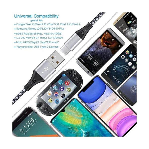 Cable de carga Samsung tipo C paquete de 3 cables USB A a
