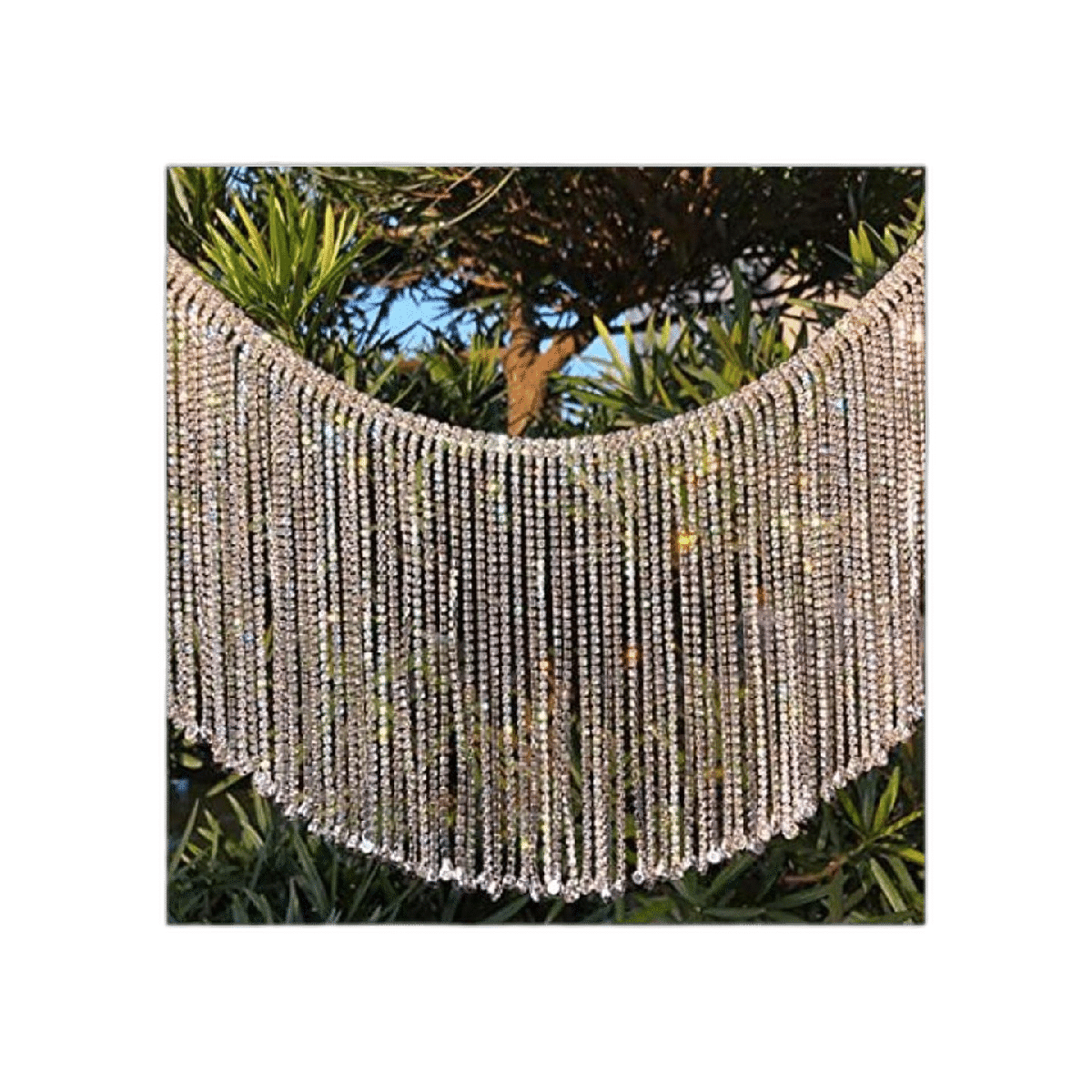 Dowarm Borde de flecos de diamantes de imitación de 0.5
