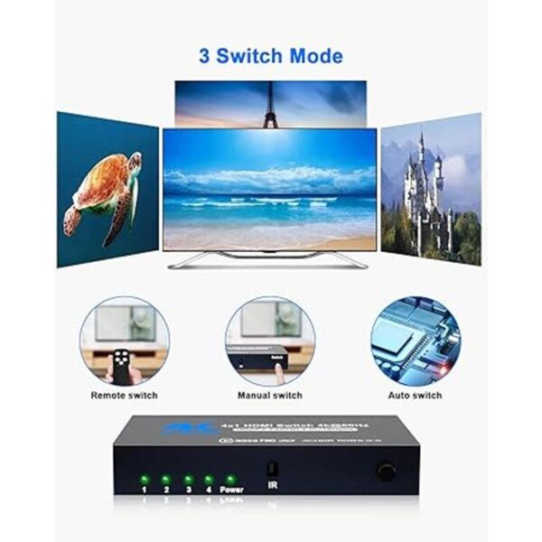 Interruptor HDMI 4K a 60 Hz NerdEthos 4 puertos HDMI 2.0_3
