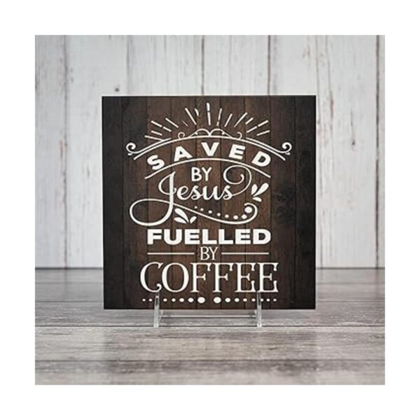 Letrero de madera con texto en inglés Saved by Jesus_2