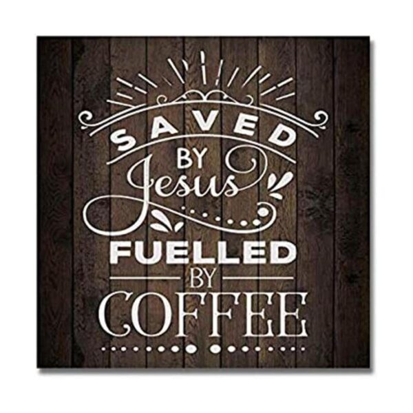 Letrero de madera con texto en inglés Saved by Jesus_1