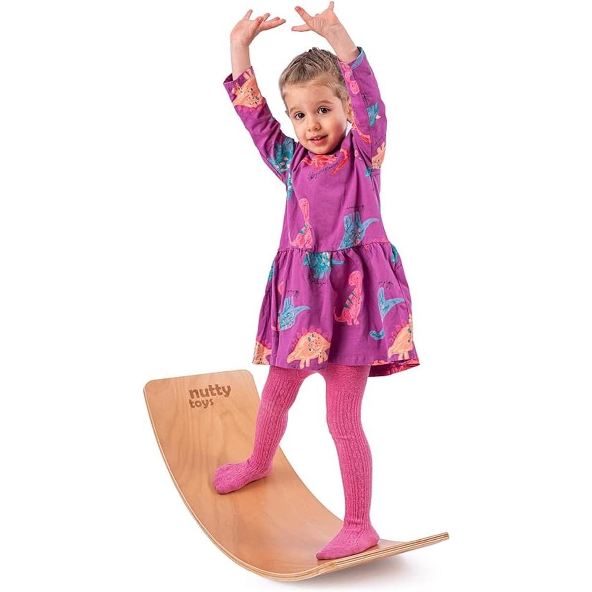 Montessori Tabla de tambaleo de madera para niños y