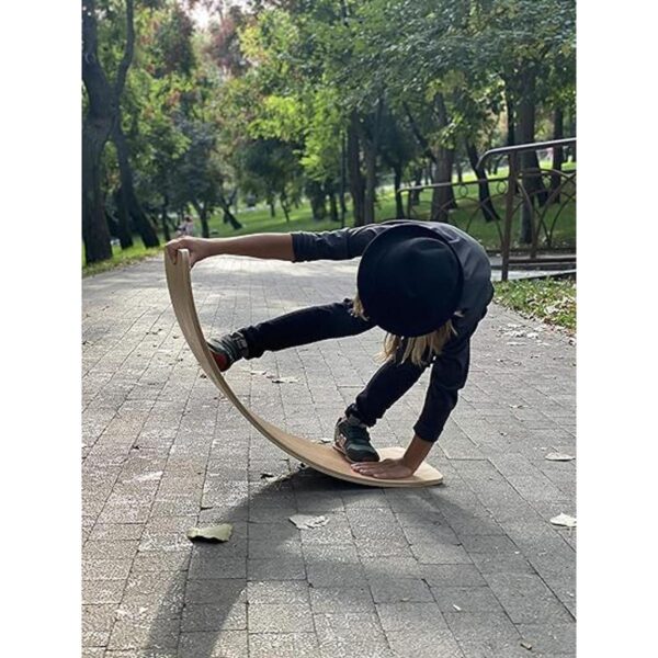 Montessori Tabla de tambaleo de madera para niños y_3