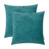 HWY 50 Fundas de almohada color verde azulado de 16 x 16
