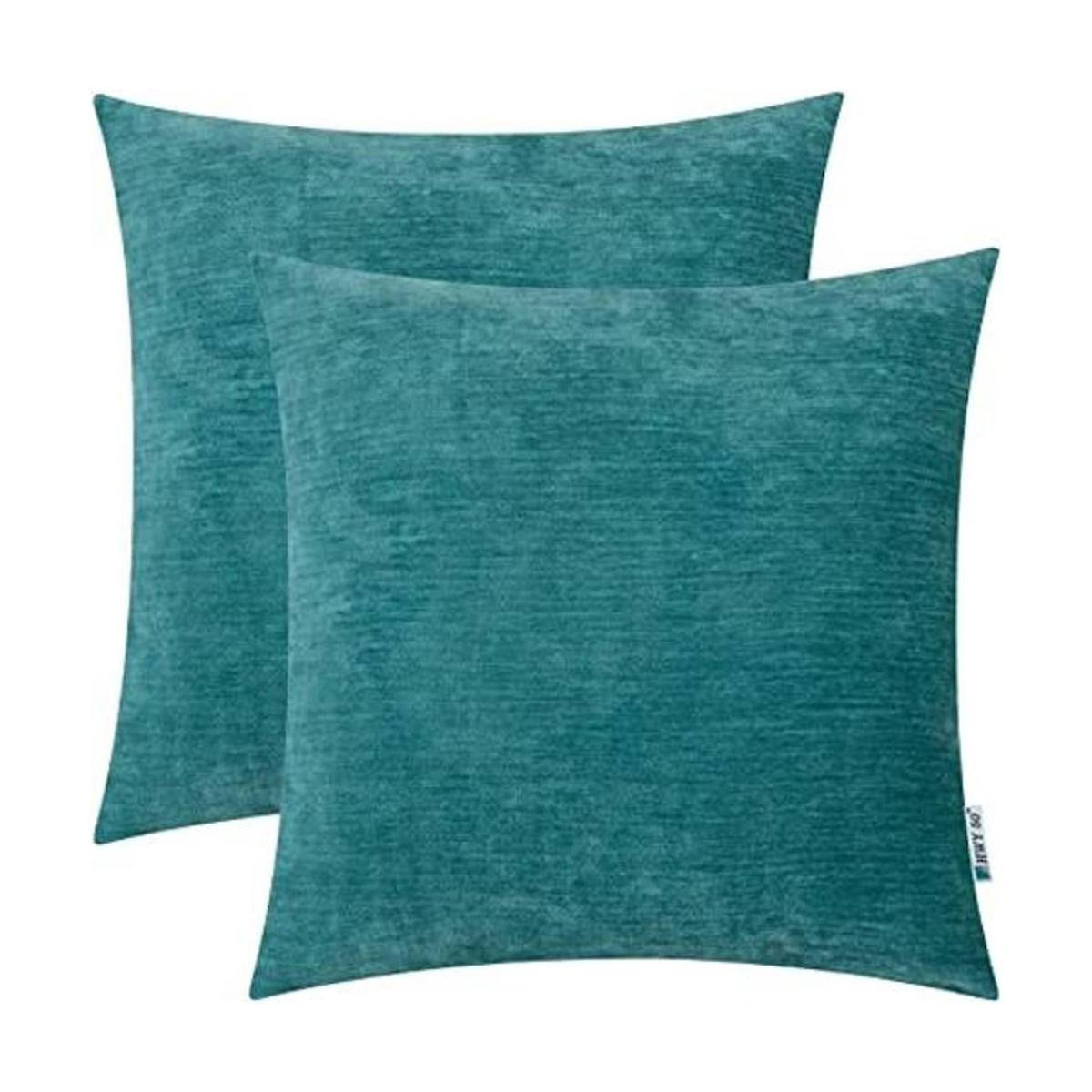 HWY 50 Fundas de almohada color verde azulado de 16 x 16