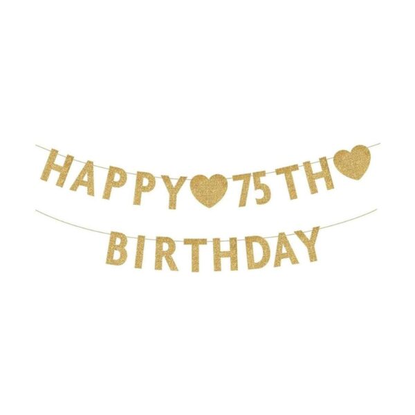 Cartel de cumpleaños con purpurina para 75 años de edad_1