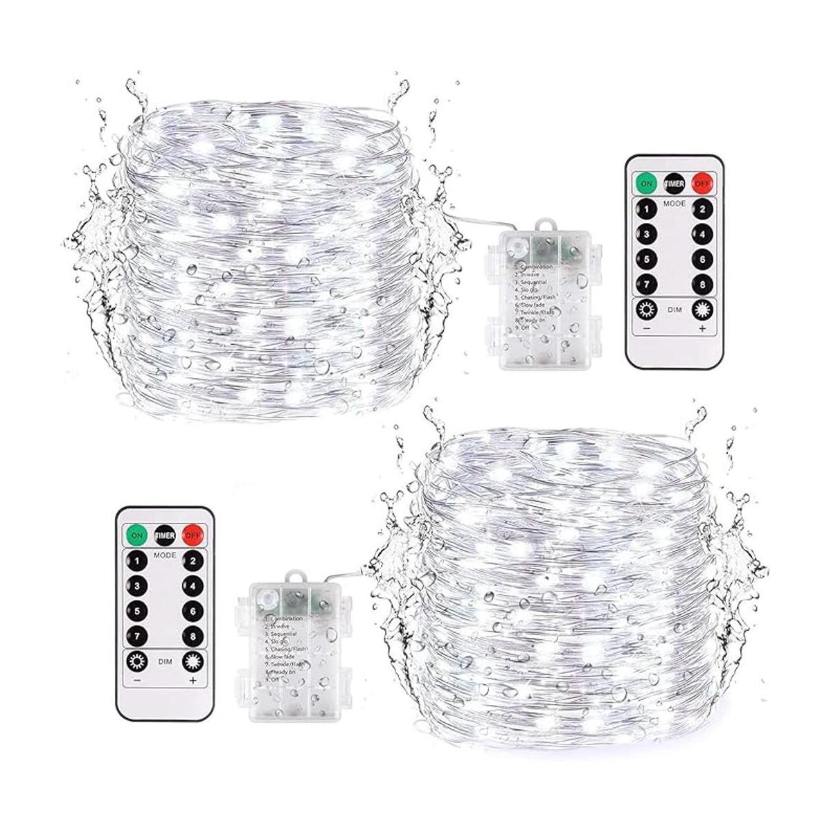 JMEXSUSS Paquete de 2 100 luces LED de hadas LED que