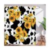 AMHNF Cortina de ducha de girasol con estampado de vaca_1