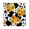 AMHNF Cortina de ducha de girasol con estampado de vaca_2