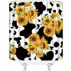 AMHNF Cortina de ducha de girasol con estampado de vaca_4