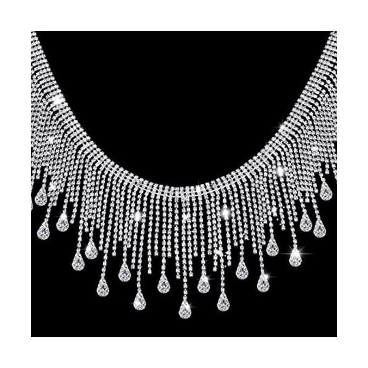 Cinta de diamantes de imitación con flecos cadena de