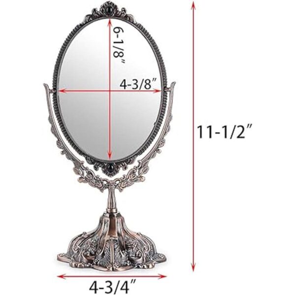 JUXYES Espejo de maquillaje decorativo antiguo de mesa de_2