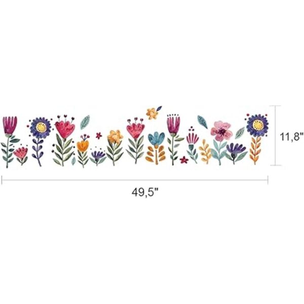Calcomanías de pared de flores para dormitorio de niñas_2