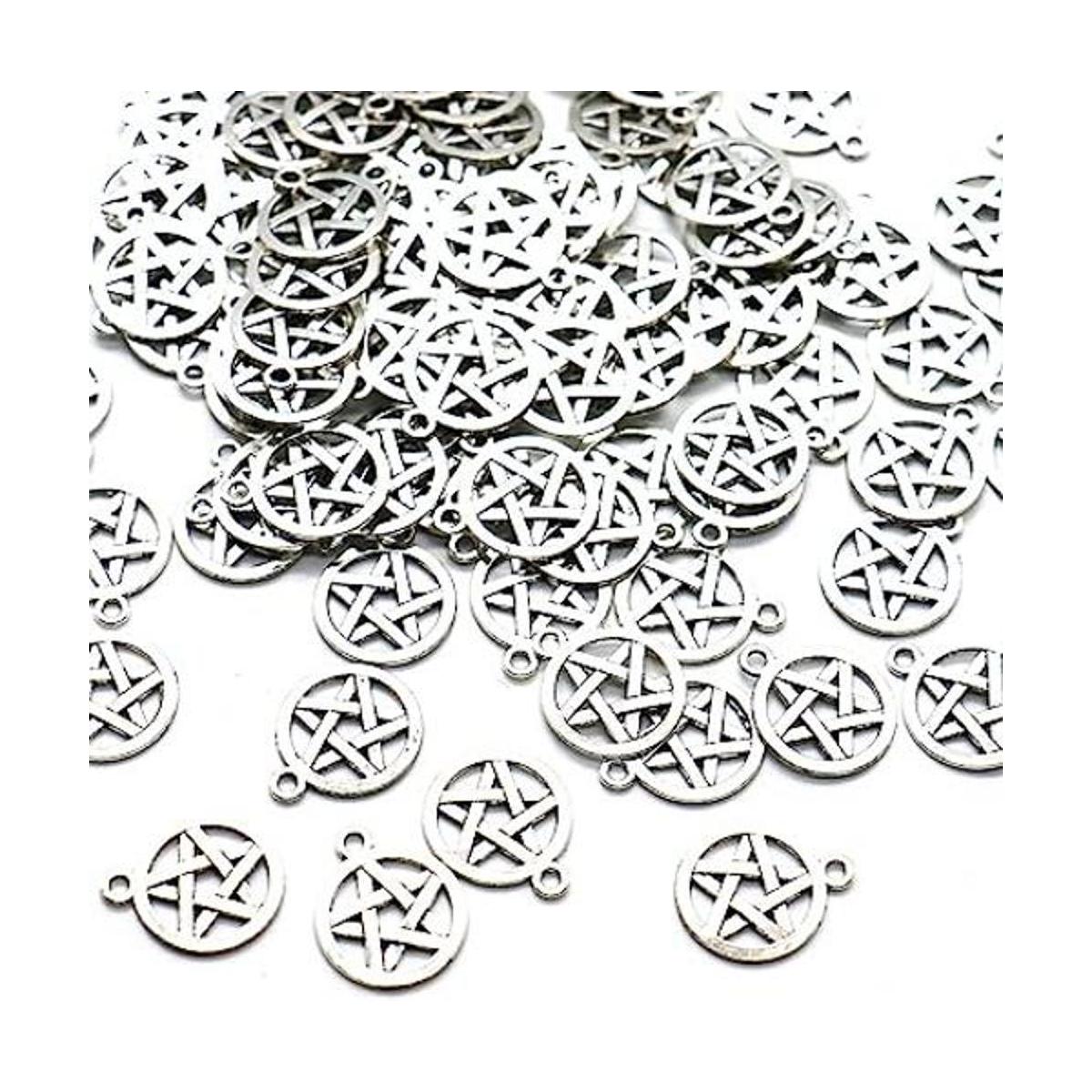 Ergonflow 100 colgantes de pentagrama en tono plateado
