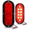 Juego de 2 luces traseras LED ovaladas rojas de 6_1