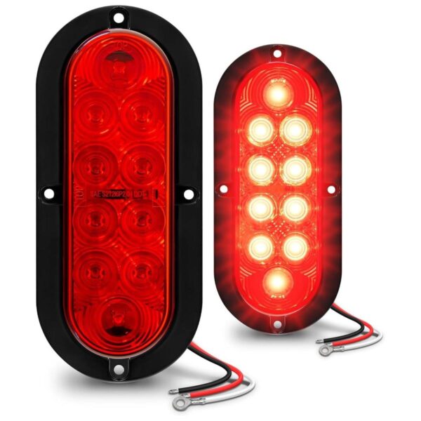 Juego de 2 luces traseras LED ovaladas rojas de 6_1