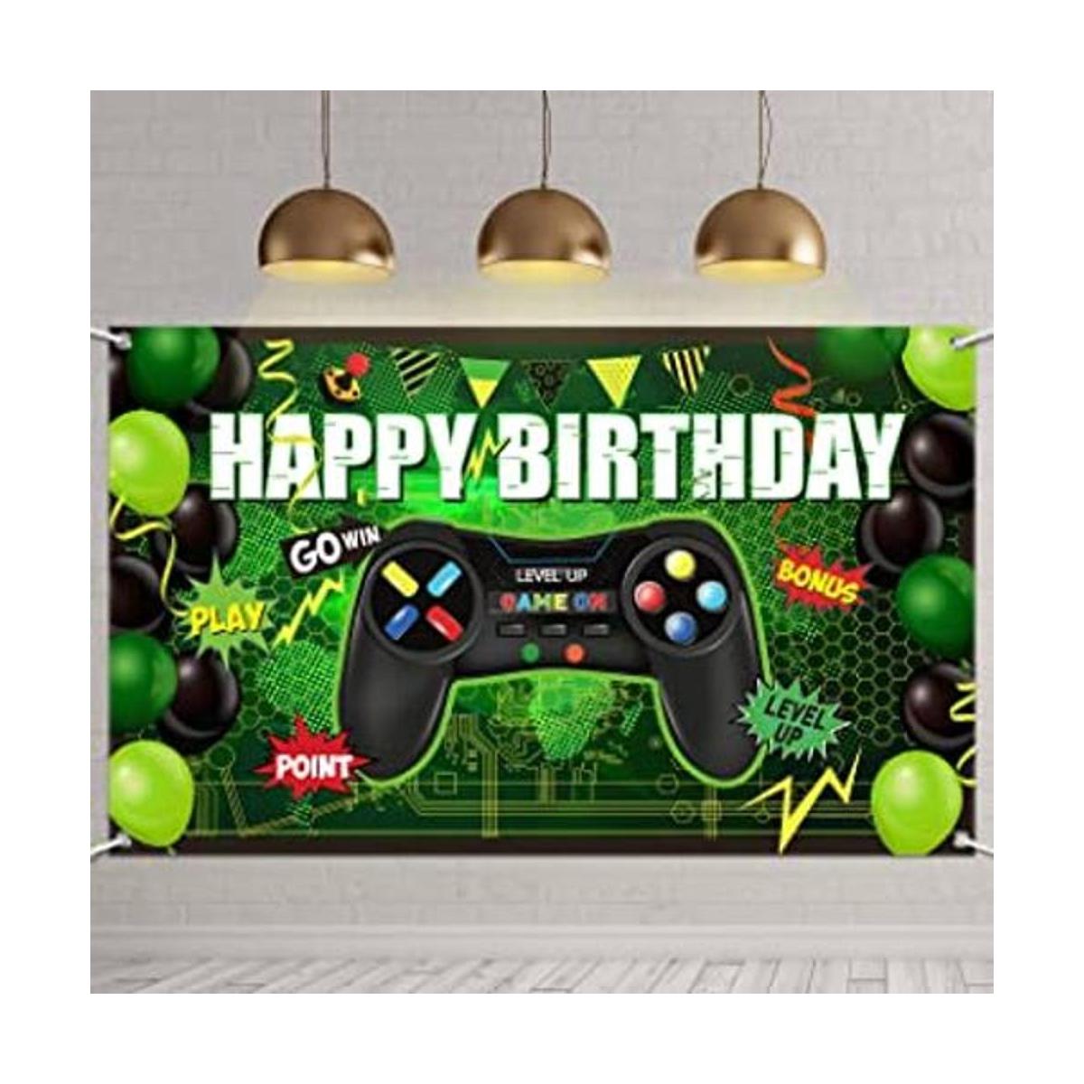 Telón de fondo de videojuegos de feliz cumpleaños en