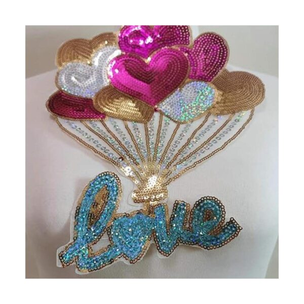 LetrasAmorRojo FresaAmor Globo Lentejuelas Hecho a Mano_3