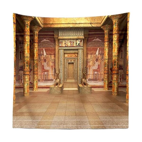 Tapiz de templo egipcio de BERRY con tallas jeroglíficas