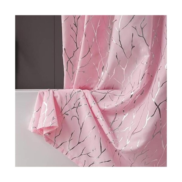 Juego de cortina de ducha artística rosa cortina de ducha_5