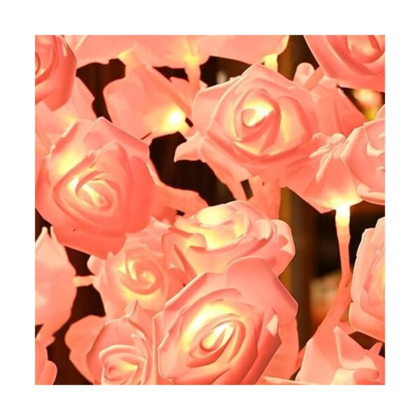 Snokip Lámpara de árbol de rosas con 32 luces LED de rosa_4