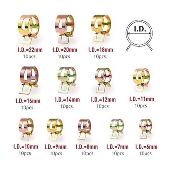 InduSKY Juego de 120 clips de 6 a 0.866 in de banda de