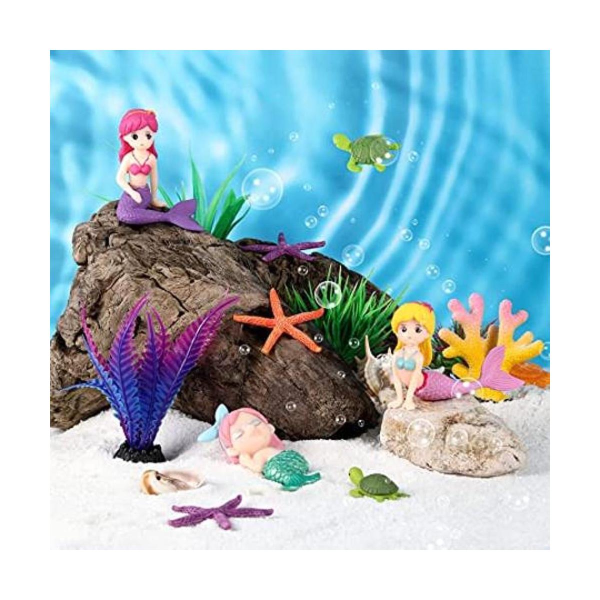 Adorno de sirena de acuario figuras de sirena en