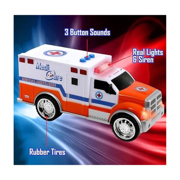 Juego de vehículos de emergencia de juguete para niños con_4