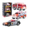 Juego de vehículos de emergencia de juguete para niños con_1