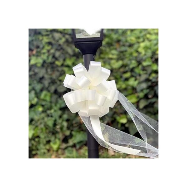 Lazos de boda marfil con colas de tul 8 pulgadas de_4