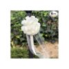 Lazos de boda marfil con colas de tul 8 pulgadas de_1