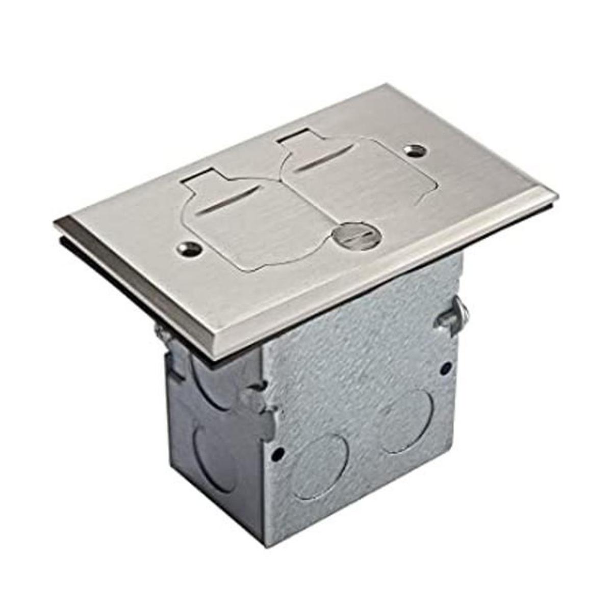 ENERLITES El kit de caja de piso de tapa abatible de latón