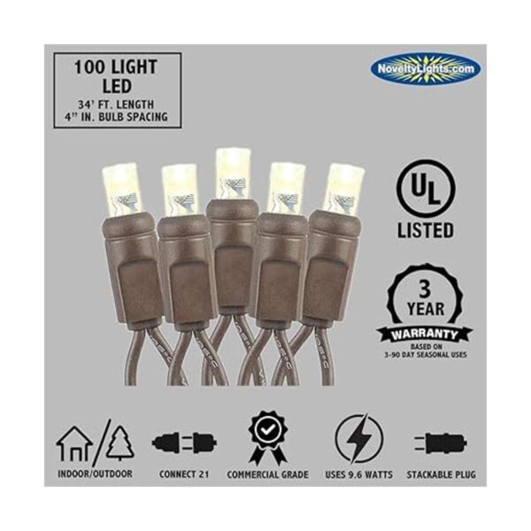 Novelty Lights Cadena de luces LED de Navidad blancas_4