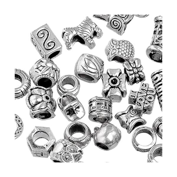 RUBYCA Juego de 50 abalorios de metal tibetano color_2