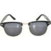 Gafas de sol clásicas de metal negrodorado con medio marco_2