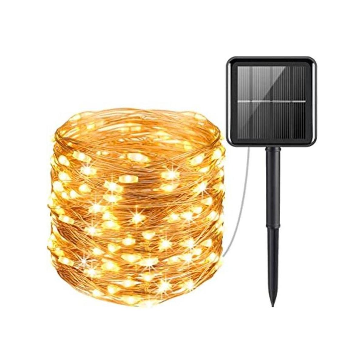 AMIR Tira de luces a energía solar 100 luces LED de