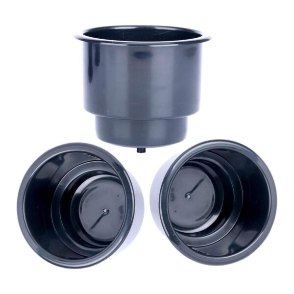 Amarinemade Juego de 3 Posavasos negros con drenaje_1