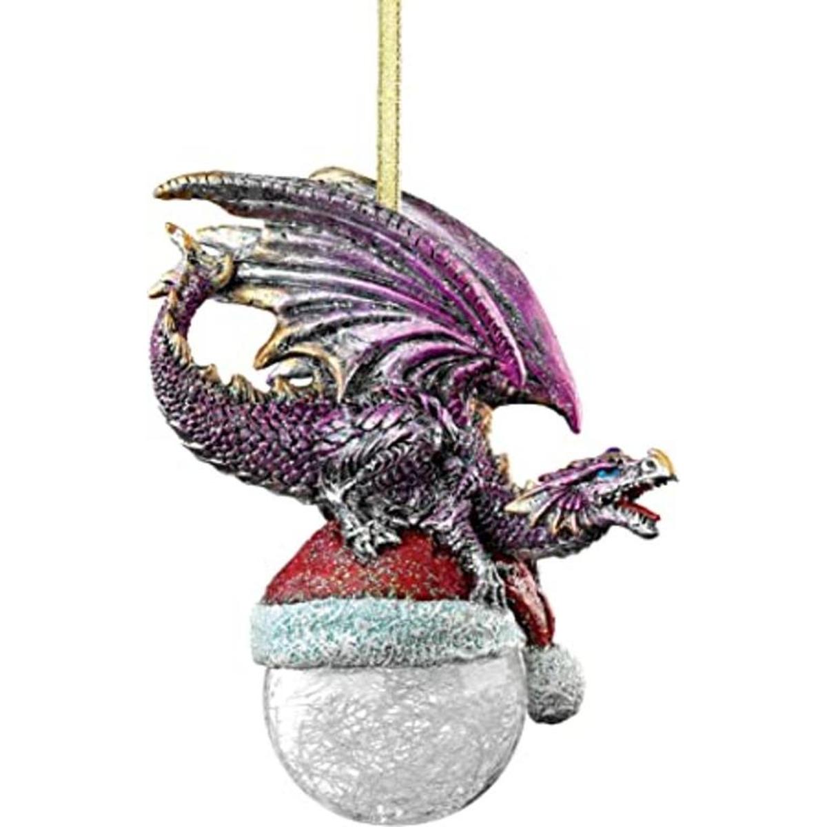 Design Toscano Adorno de bola de dragón de copo de nieve