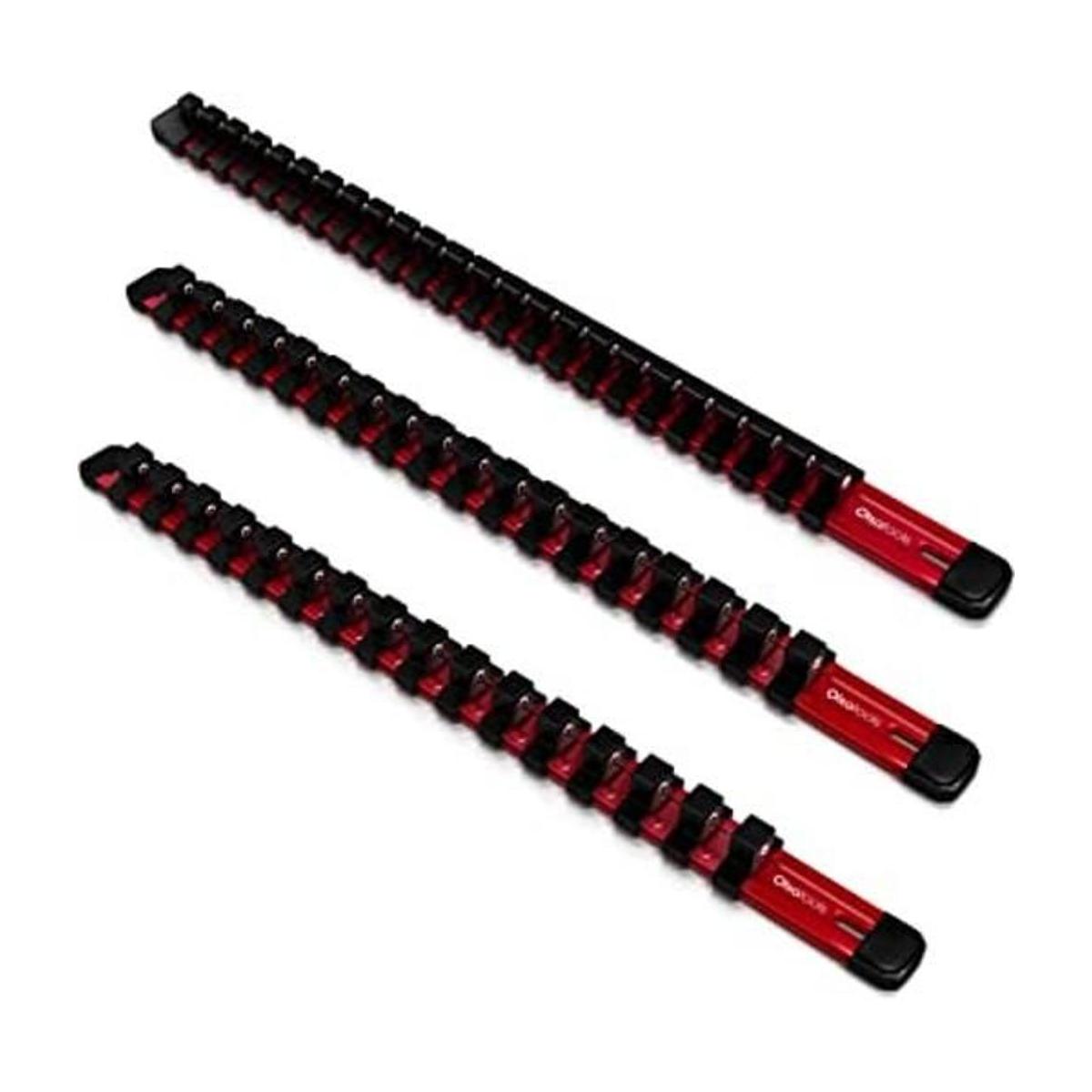 Enchufes rieles de aluminio. Rojo