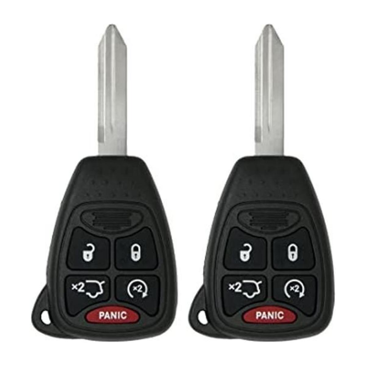 Keyless2Go Juego de 2 llaves de coche con 5 botones