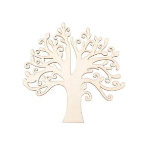 UEETEK 10 adornos de madera en blanco con corte de árbol_1
