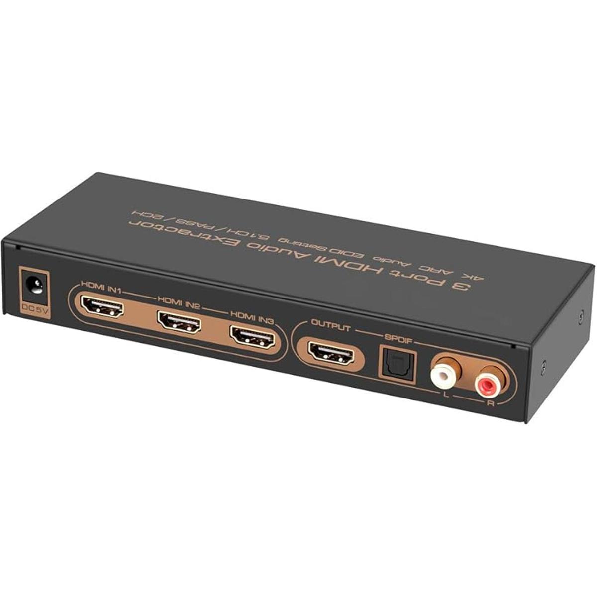 Conmutador HDMI V1.4 3x1 con SPDIF óptico TOSLINK y salida