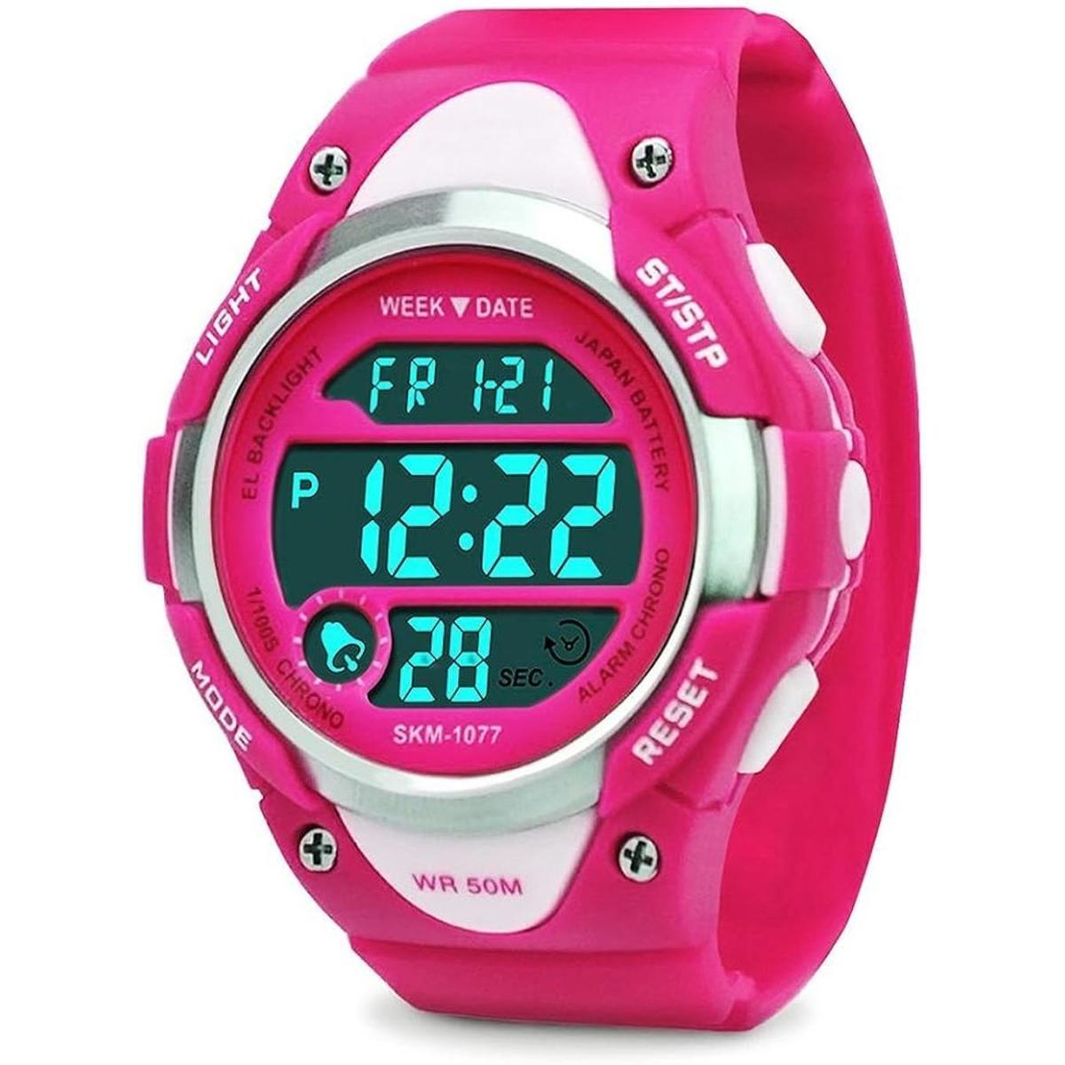 Reloj digital deportivo para niños y niñas resistente al