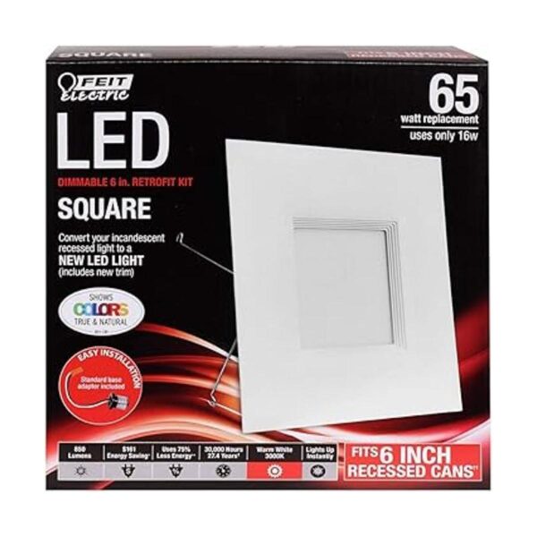 Feit Electric Luz de panel plano cuadrada empotrable LED_2