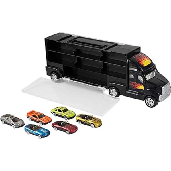 Camión de transporte Carrier con 6 elegantes de coches_2